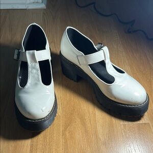 White Platform Mary Jane Shoes
